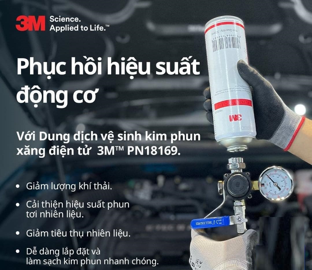 Dung dịch vệ sinh kim phun xăng, điện tử FI 3M PN18169 300ml - làm sạch hệ thống xăng, tẩy sạch carton, kim phun, đầu xi lanh, tiết kiệm nhiên liệu