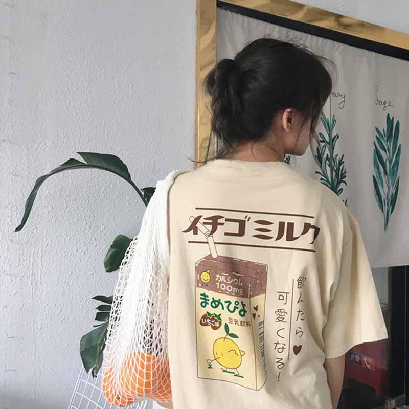 Áo Thun Nữ Ngắn Tay Cổ Tròn In Hoạt Hình