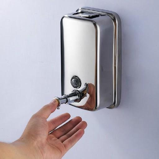 Hộp đựng nước rửa tay xà phòng nhấn treo tường inox 304 cao cấp 800ml