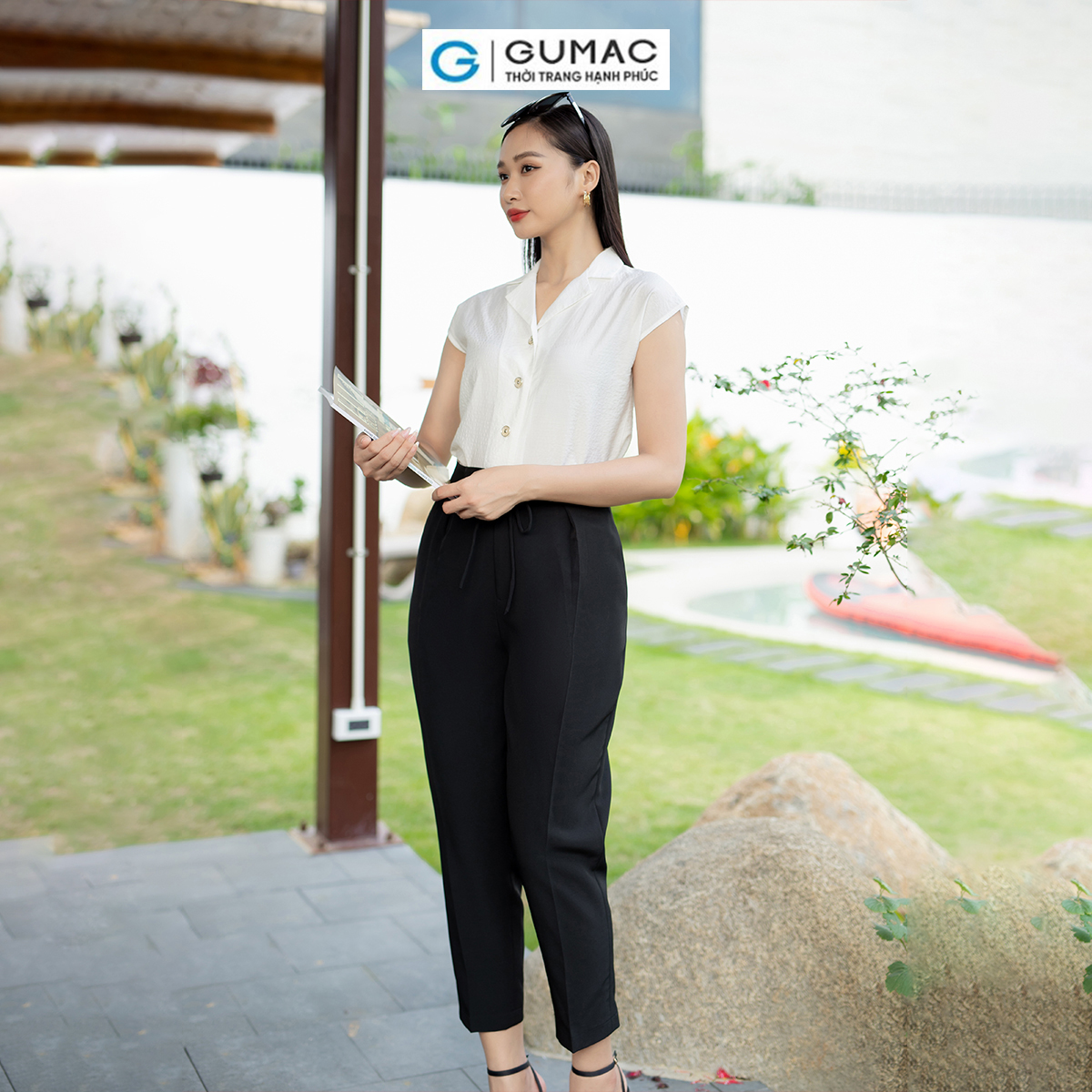 Quần baggy nữ thắt dây nơ tôn dáng trẻ trung thời trang GUMAC QD07047