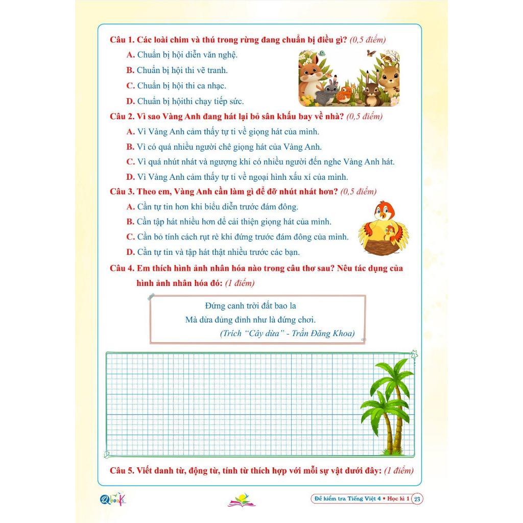 Sách Đề Kiểm Tra Tiếng Việt Lớp 4 - Học Kì 1 - Kết Nối Tri Thức Với Cuộc Sống (1 cuốn) - Bản Quyền
