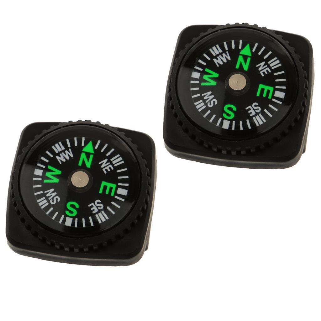 2Pcs Pocket Camping Hiking Compasses for Watch Band Strap Survival Tool