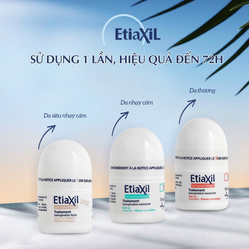 Lăn khử mùi EtiaXil dành cho da nhạy cảm 15ml cho vùng da dưới cánh tay