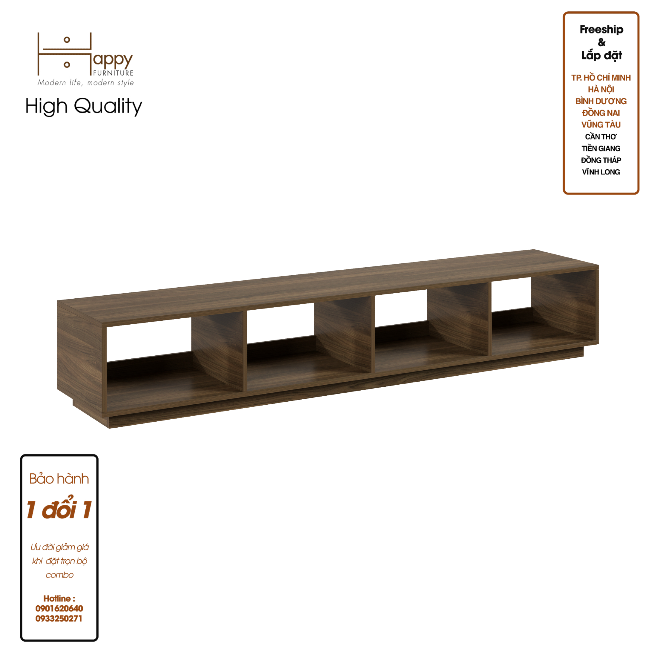 [Happy Home Furniture] ZANE , Kệ TIVI 4 ngăn , 200cm x 40cm x 35cm ( DxRxC), KTV_020