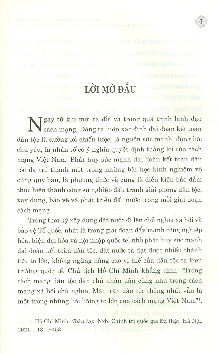 Phát Huy Vai Trò Của Mặt Trận Tổ Quốc Việt Nam Đối Với Xây Dựng Khối Đại Đoàn Kết Toàn Dân Tộc Trong Tình Hình Mới