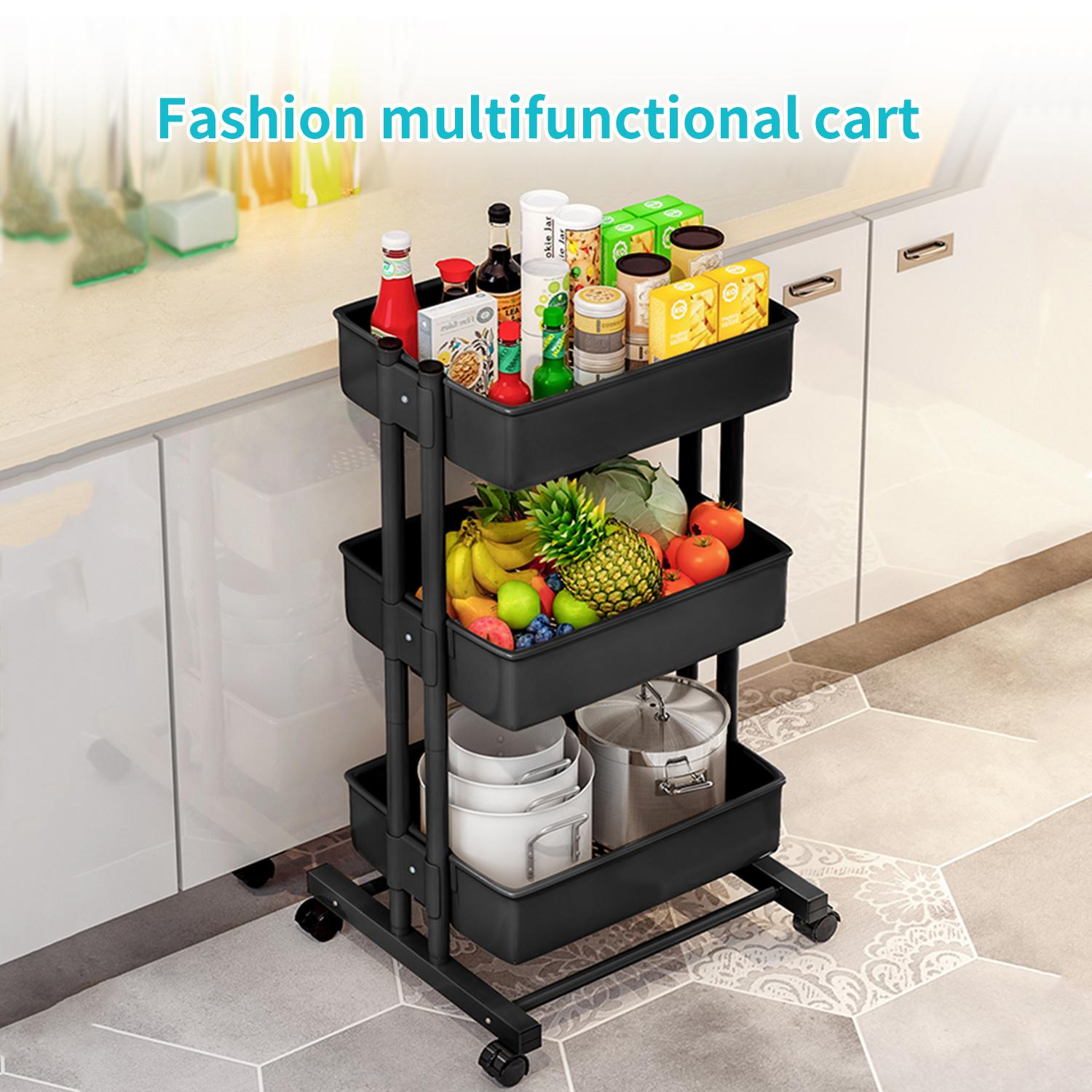 Kệ 3 tầng chứa đồ có bánh xe di chuyển