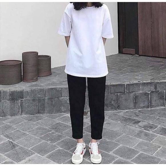 Quần Baggy Kaki Nam Nữ Ống Suông Basic Unisex - Kiểu quần baggy nam ống rộng màu đen và be - Gin store