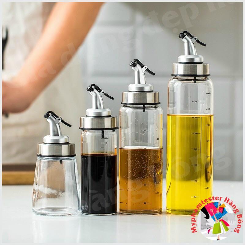 Bình dầu thuỷ tinh có vạch chia ml hàng đẹp
