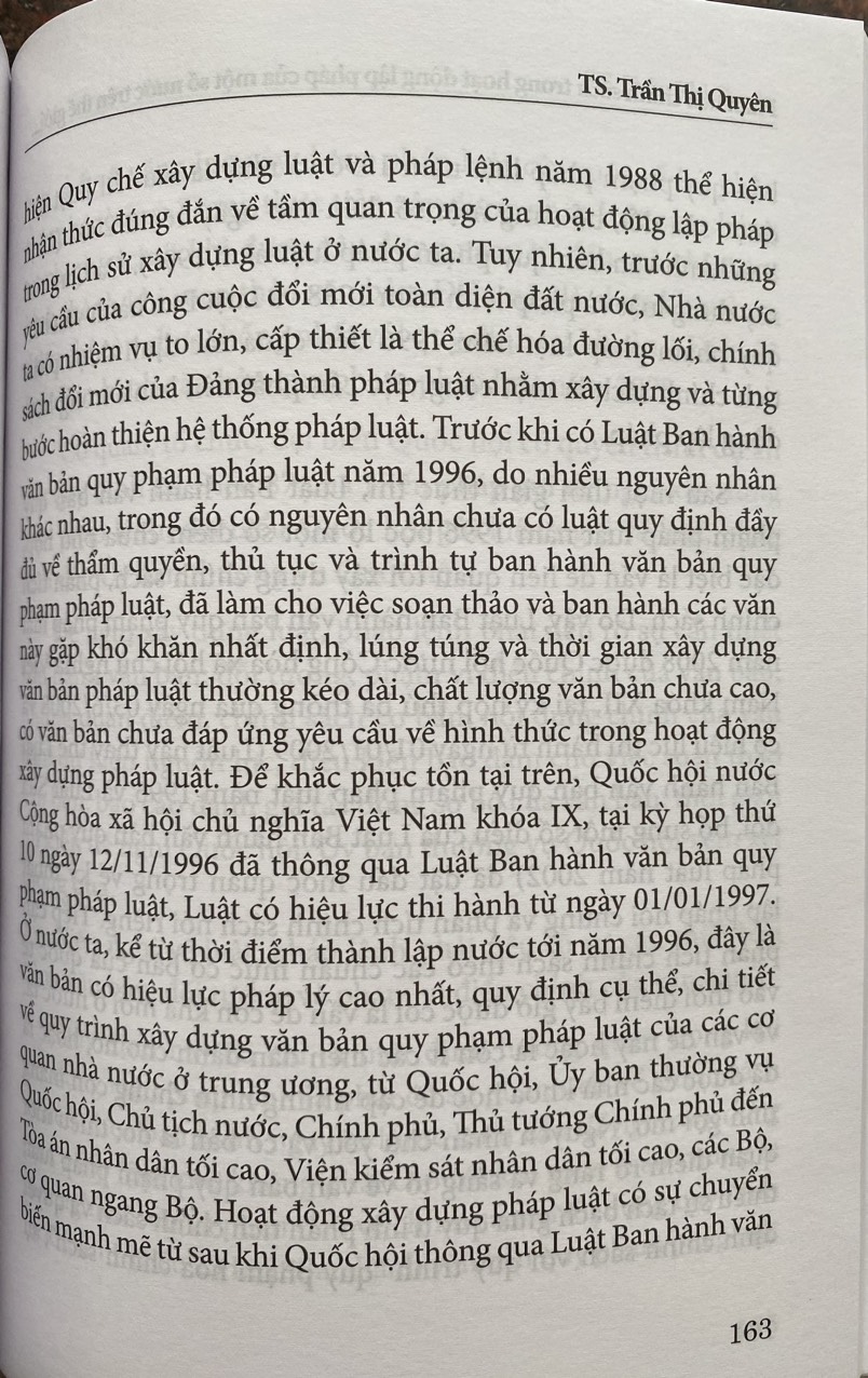 Phân tích chính sách trong hoạt động lập pháp của một số nước trên thế giới và kinh nghiệm đối với Việt Nam hiện nay