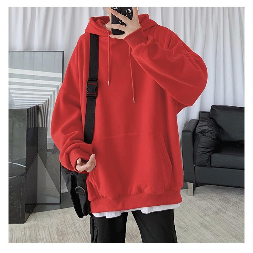 Áo hoodie nữ, áo hoodie nam, thời trang thu đông MÀU ĐỎ