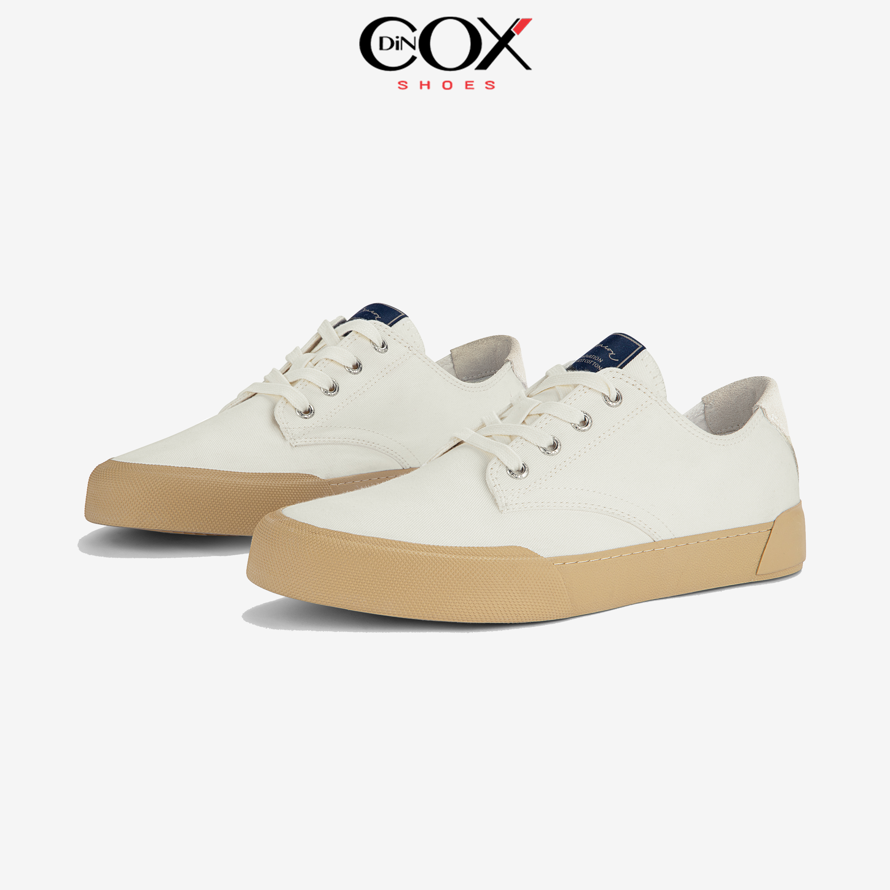 Giày Sneaker Vải Canvas Nam E22 White  Dincox Shoes
