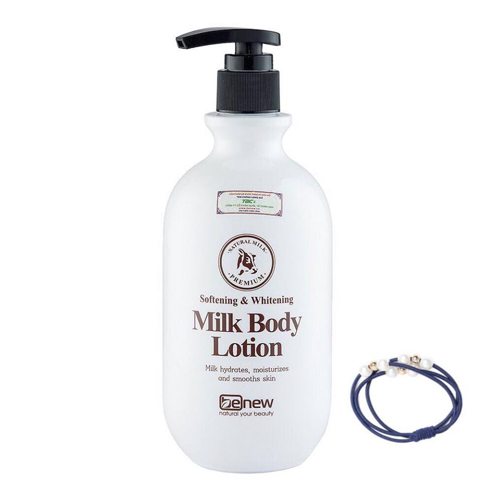 Sữa dưỡng thể sáng mịn da cao cấp Hàn Quốc Benew Milk Body Lotion (450ml) – [ Tặng dây cột tóc - màu ngẫu nhiên ]