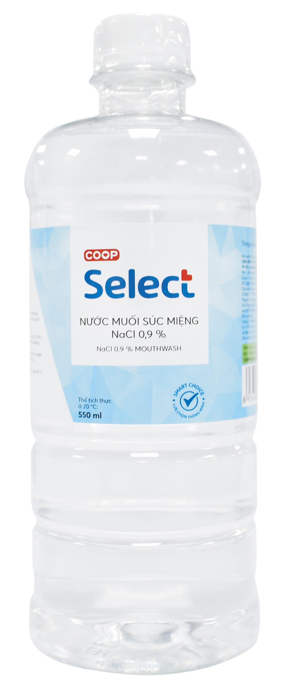[Chỉ giao HCM] Nước súc miệng NaCl 0.9% Coop Select 550ml - 3501642