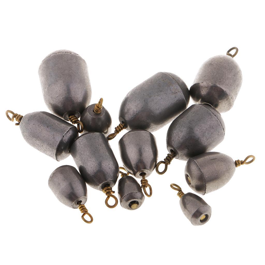 12pcs Iron Sinker Rig Fishing Weights Drop Shot Fishing Accessories 4g - 28g