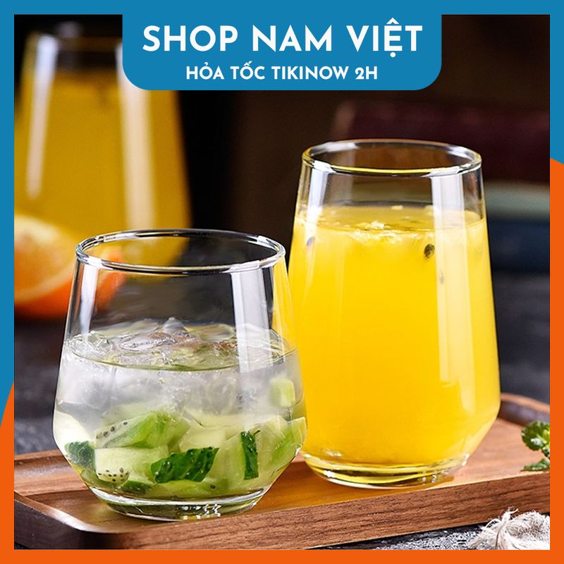 Ly Thủy Tinh Navivu Oval 380ml - Cốc Thủy Tinh Uống Trà