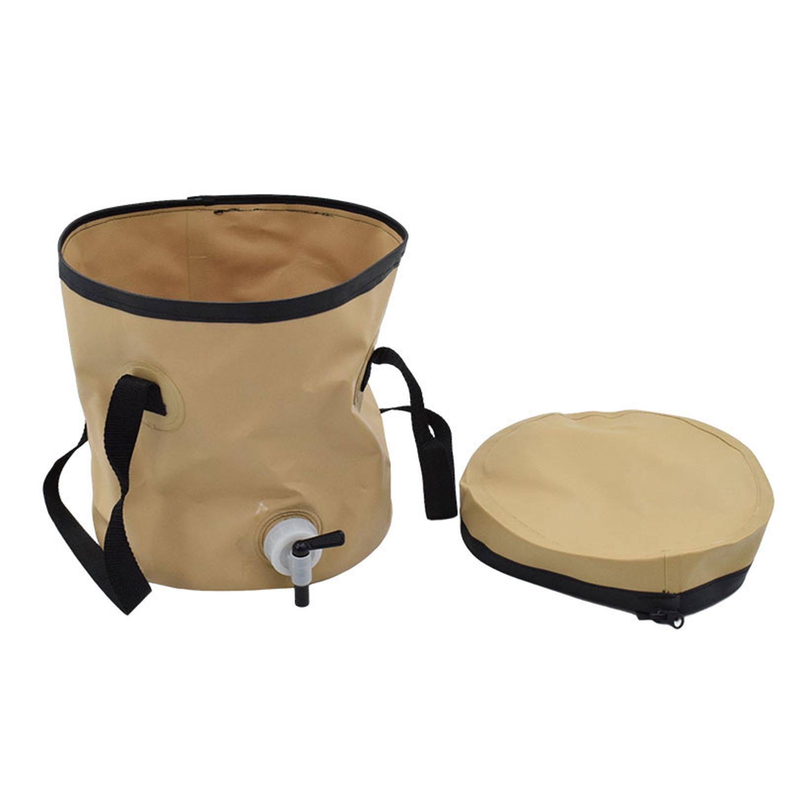 Collapsible Bucket Fishing Bucket with Handle Multipurpose with Faucet Water Container Wash Basin for Camping Hiking Picnic Outdoor Boating