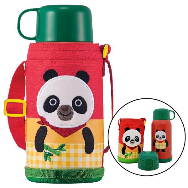 Bình Giữ Nhiệt Cartoon Kids Vacuum Bottle 550 ml - LocknLock LHC1435PDA - Panda - Màu Đỏ
