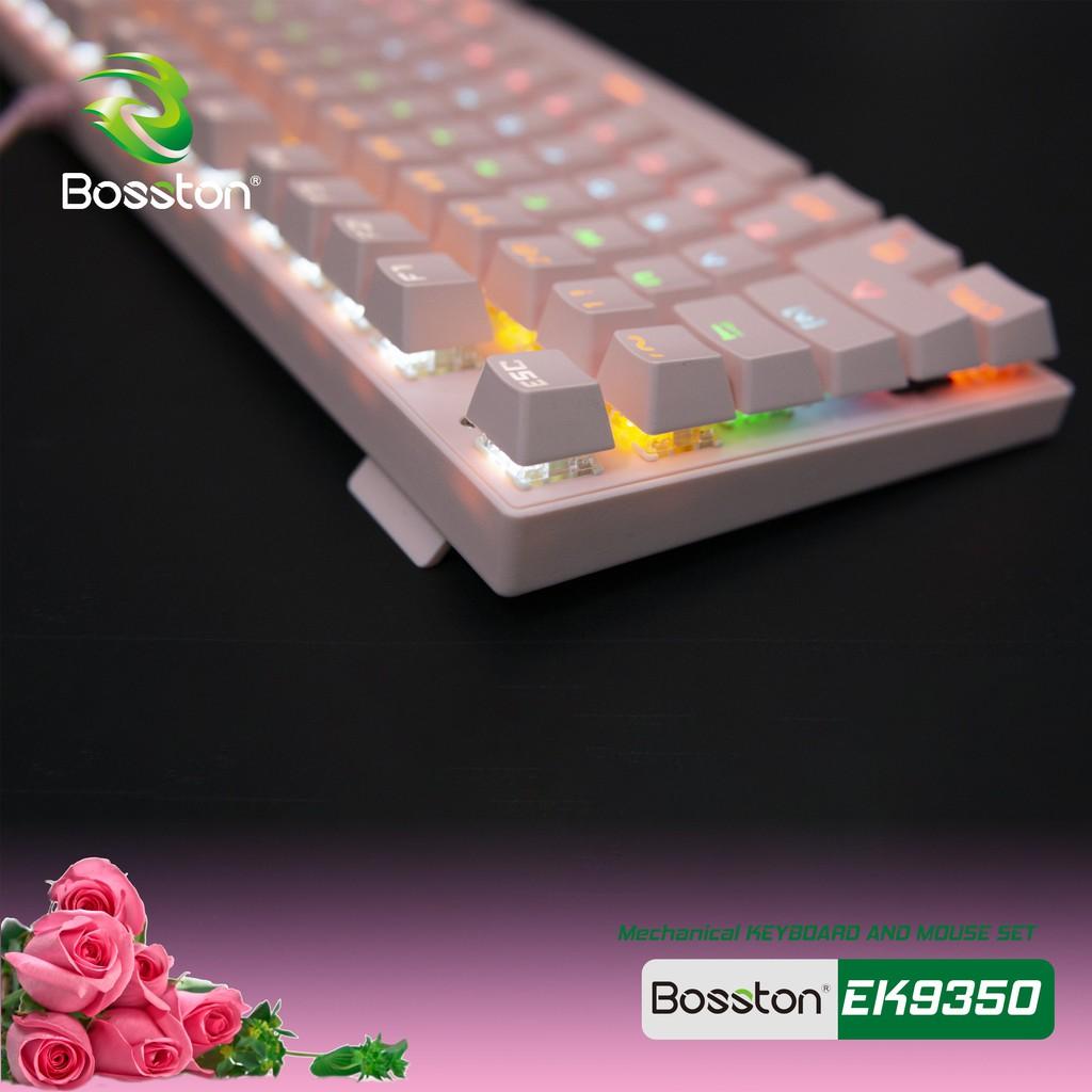 Bộ Phím Chuột Cơ Bosston EK9350 Màu Hồng (Pink) - Hàng Chính Hãng