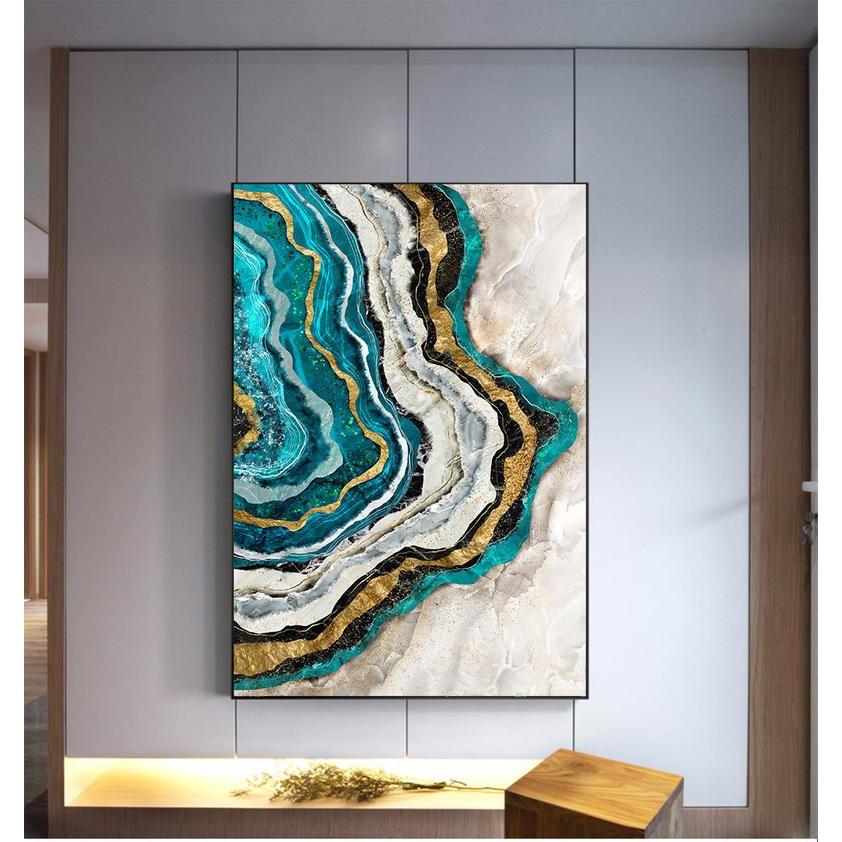 Tranh treo tường | Tranh trừu tượng Abstract sea wave gold foil, home décor