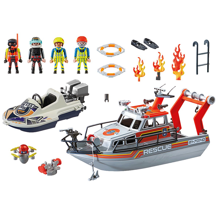 Đồ chơi mô hình Playmobil Biệt đội cứu hỏa trên biển 95 pcs