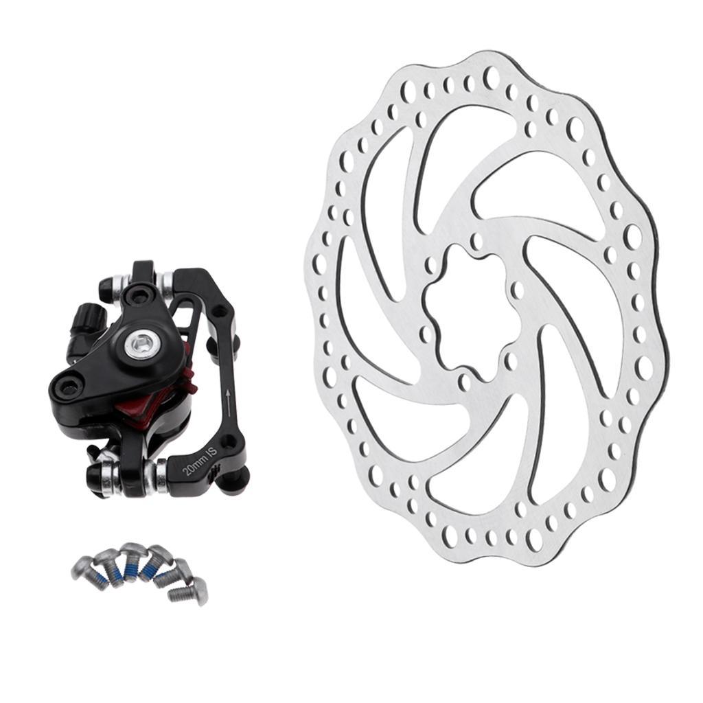 2xBike Disc Brake Rotor Mechanical Caliper 160mm Cable Set Rear Caliper Rotor