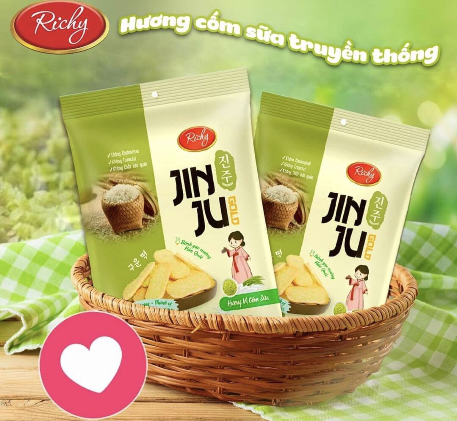 Bánh Gạo Nướng Hàn Quốc JinJu Vị Cốm Sữa 134,4g