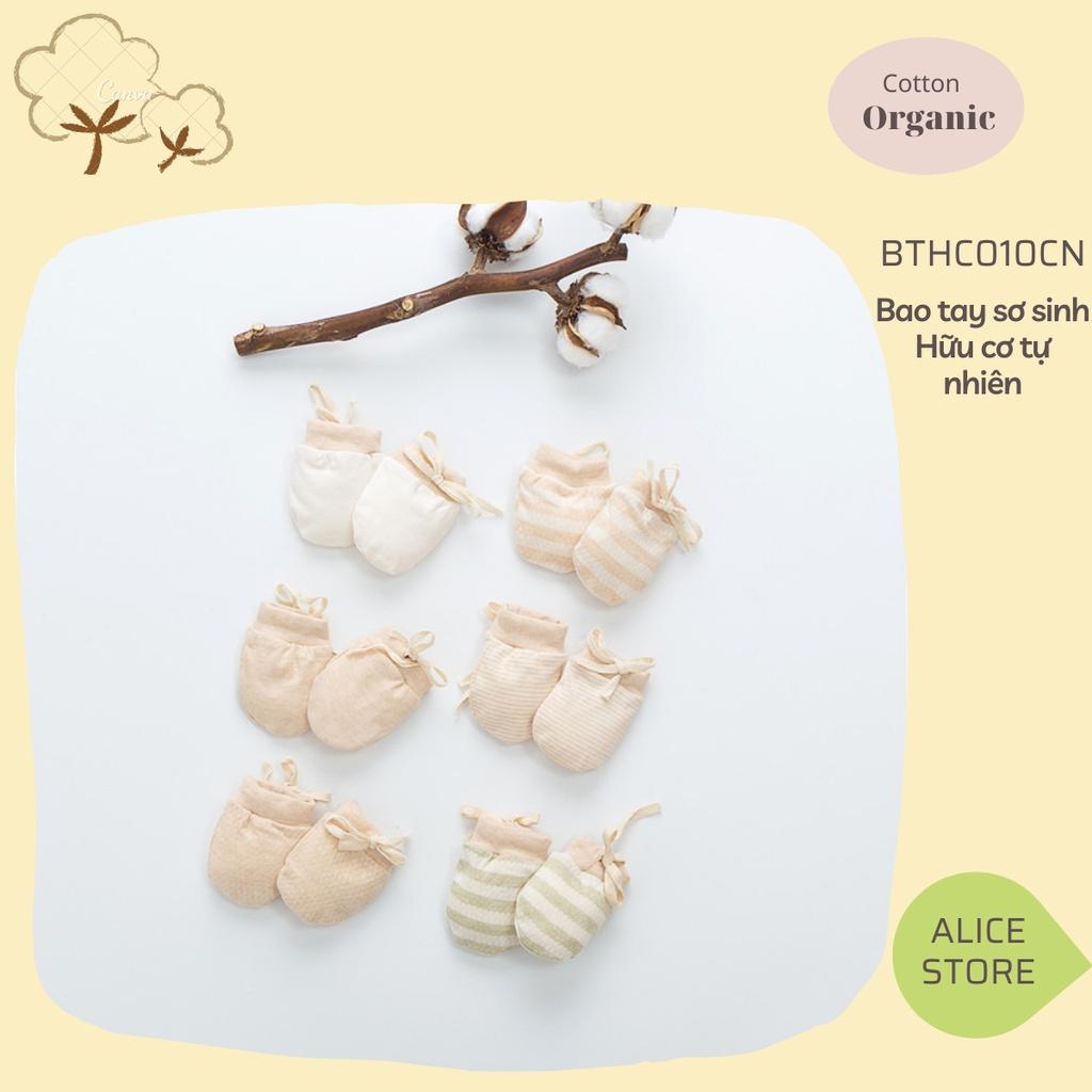 Bao tay sơ sinh COTTON HỮU CƠ TỰ NHIÊN không chất tẩy nhuộm , Găng Tay BaoBao Chống Xước Mặt Trẻ Em