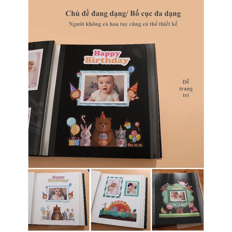 Album ảnh DIY chứa 200-500 ảnh các size lưu lại quá trình phát triển của trẻ, album tự thiết kế với nhiều quà tặng kèm