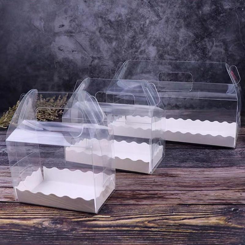 Hộp Quà Đựng Bánh Cookies Quy Hình Chữ Nhật Hộp Mica Trong Suốt Kèm Đế Giấy Viền Viền KT 13x8x10 CM - HOPMIC130810