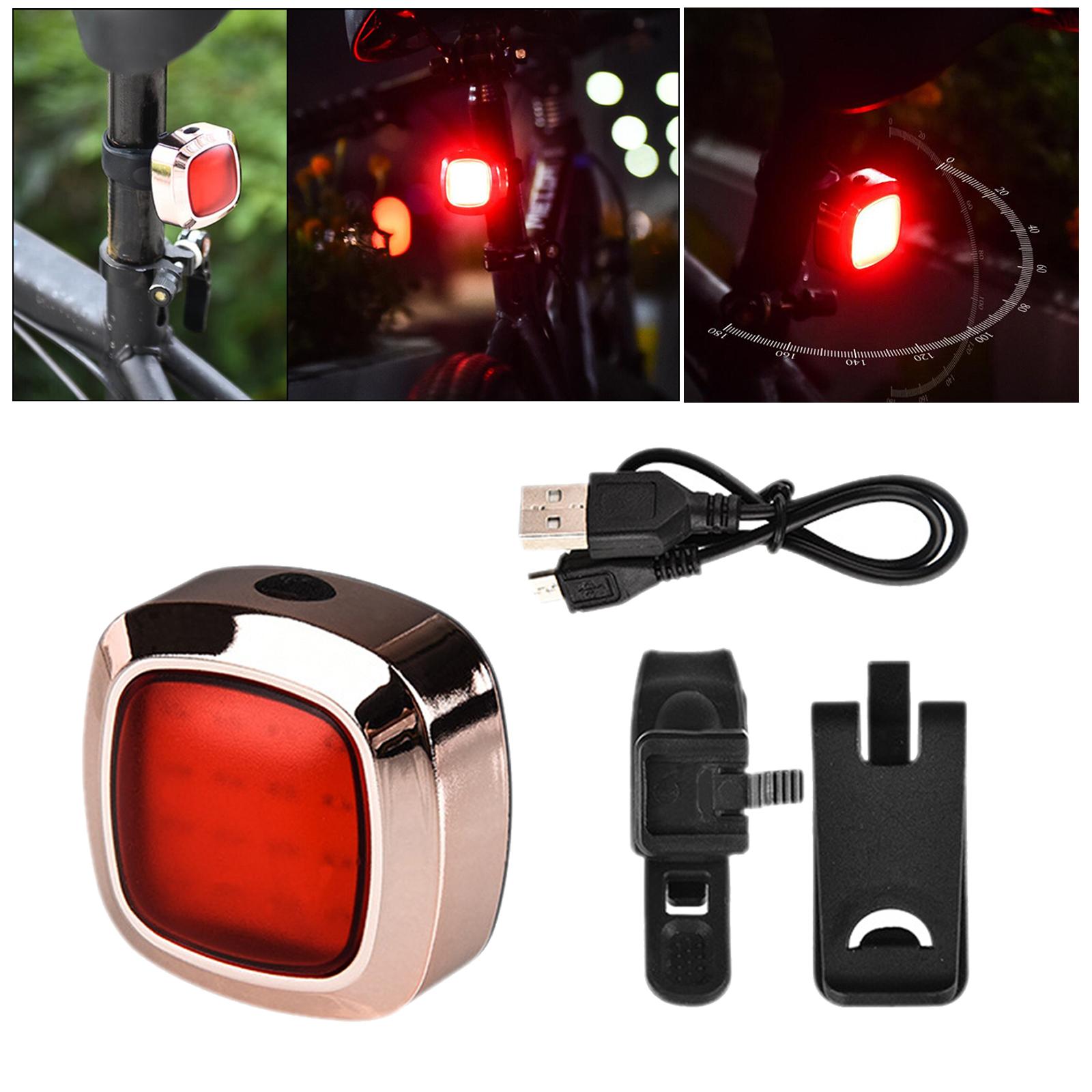 Waterproof Bicycle Bike Smart Brake Light Sense USB Tail Rear Lamp