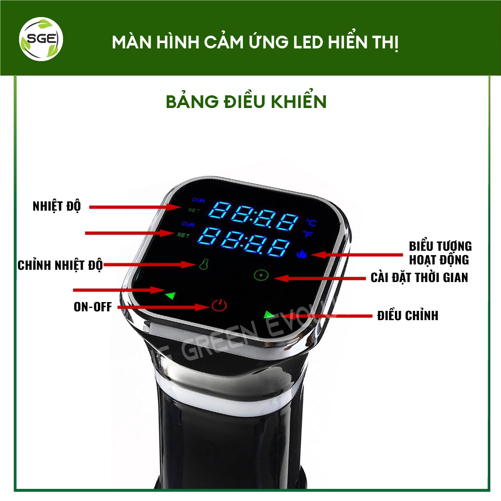 Máy Nấu Chậm Sous Vide SVM11. Kiểm Soát Thời Gian Và Nhiệt Độ Chuẩn Xác. Hàng Nhập Khẩu Chính Hãng SGE Thái Lan