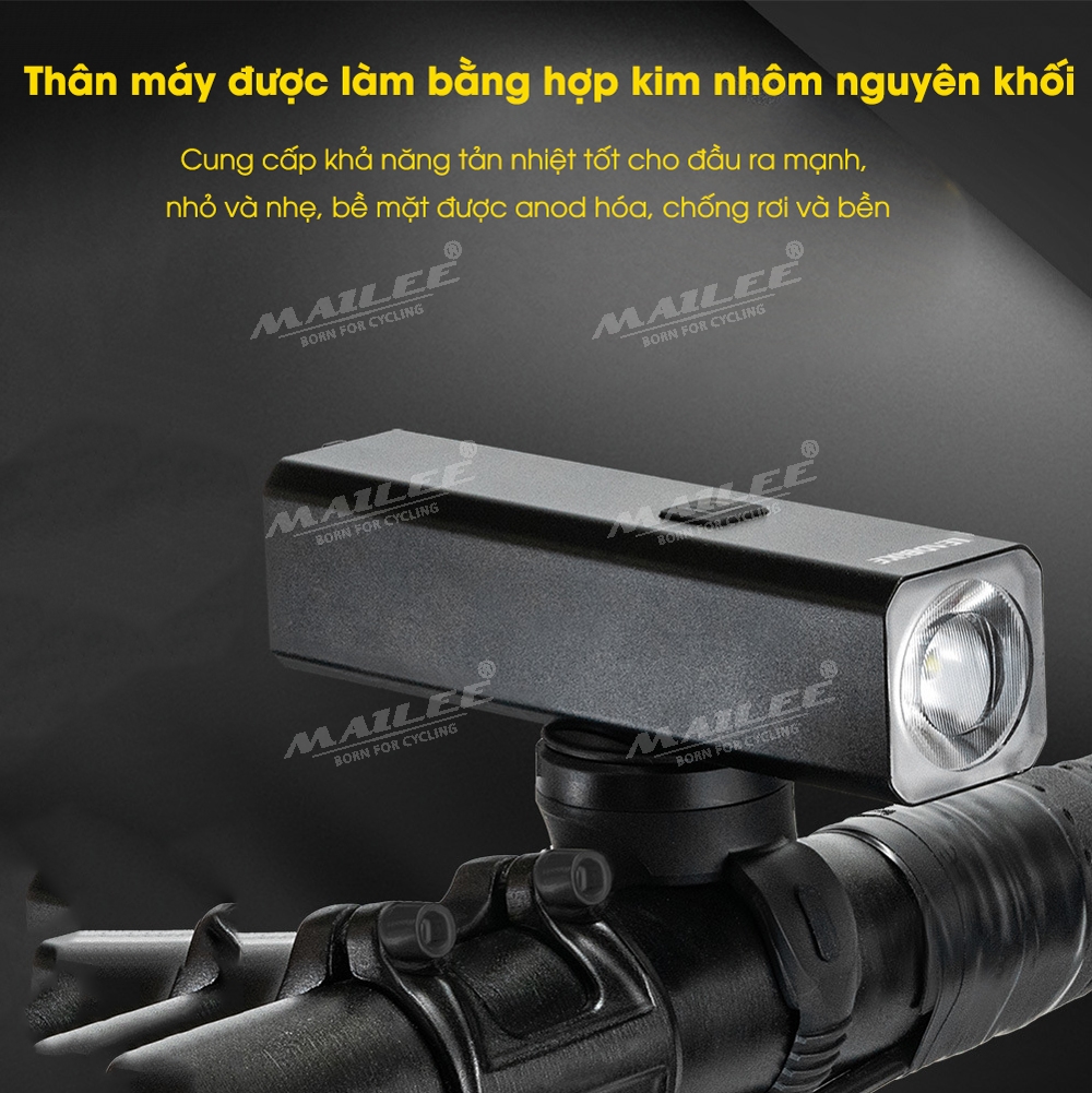 Đèn xe đạp LD-86A siêu sáng 1000 lumen, pin dung lượng cao 4500mAh, chất liệu vỏ nhôm, chống nước IP66, có hỗ trợ pad gắn treo (2 phiên bản tùy chọn) - Mai Lee