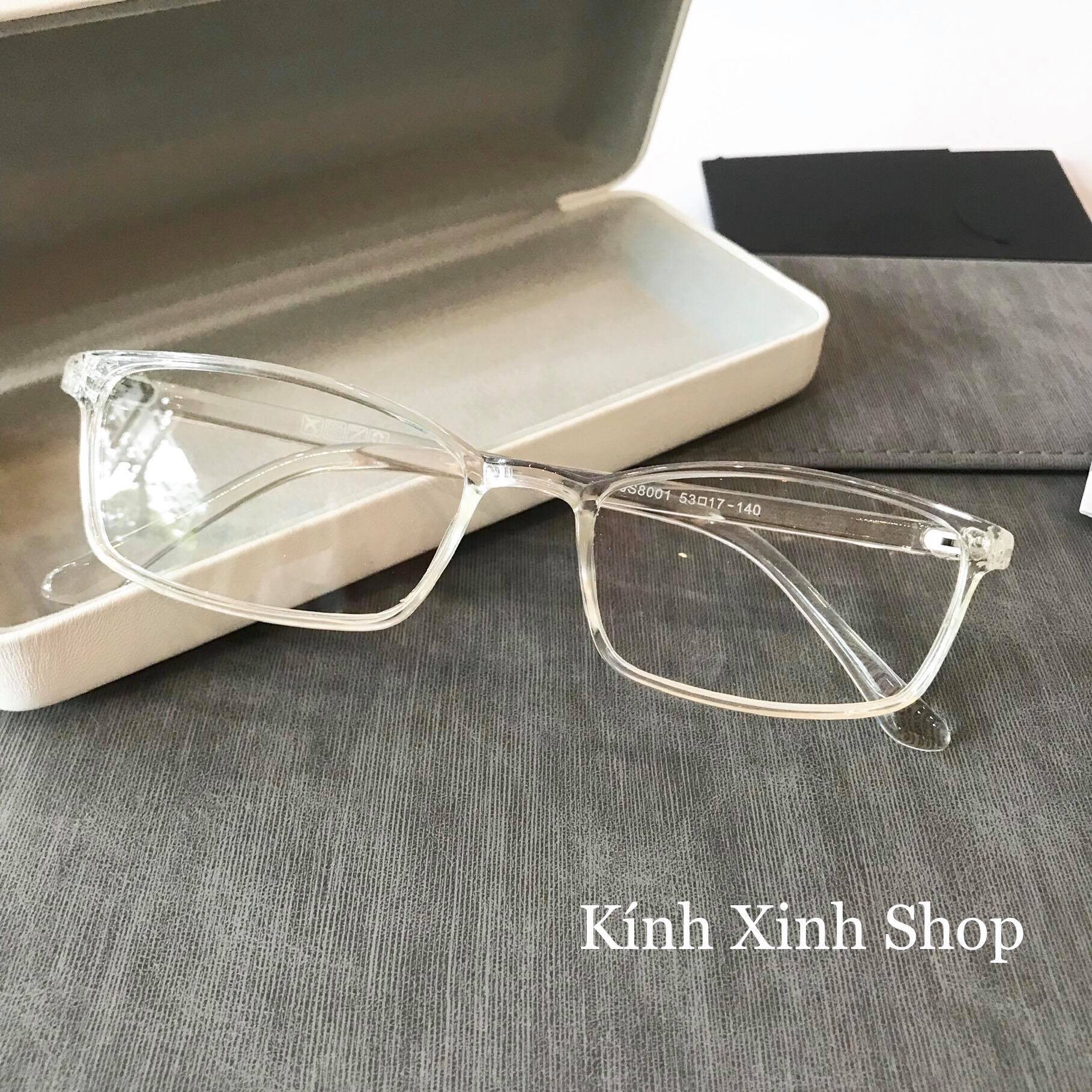 Kính Giả Cận, Gọng Kính Cận Nam Nữ Mắt Vuông Trong Suốt Không Độ - KÍNH XINH SHOP