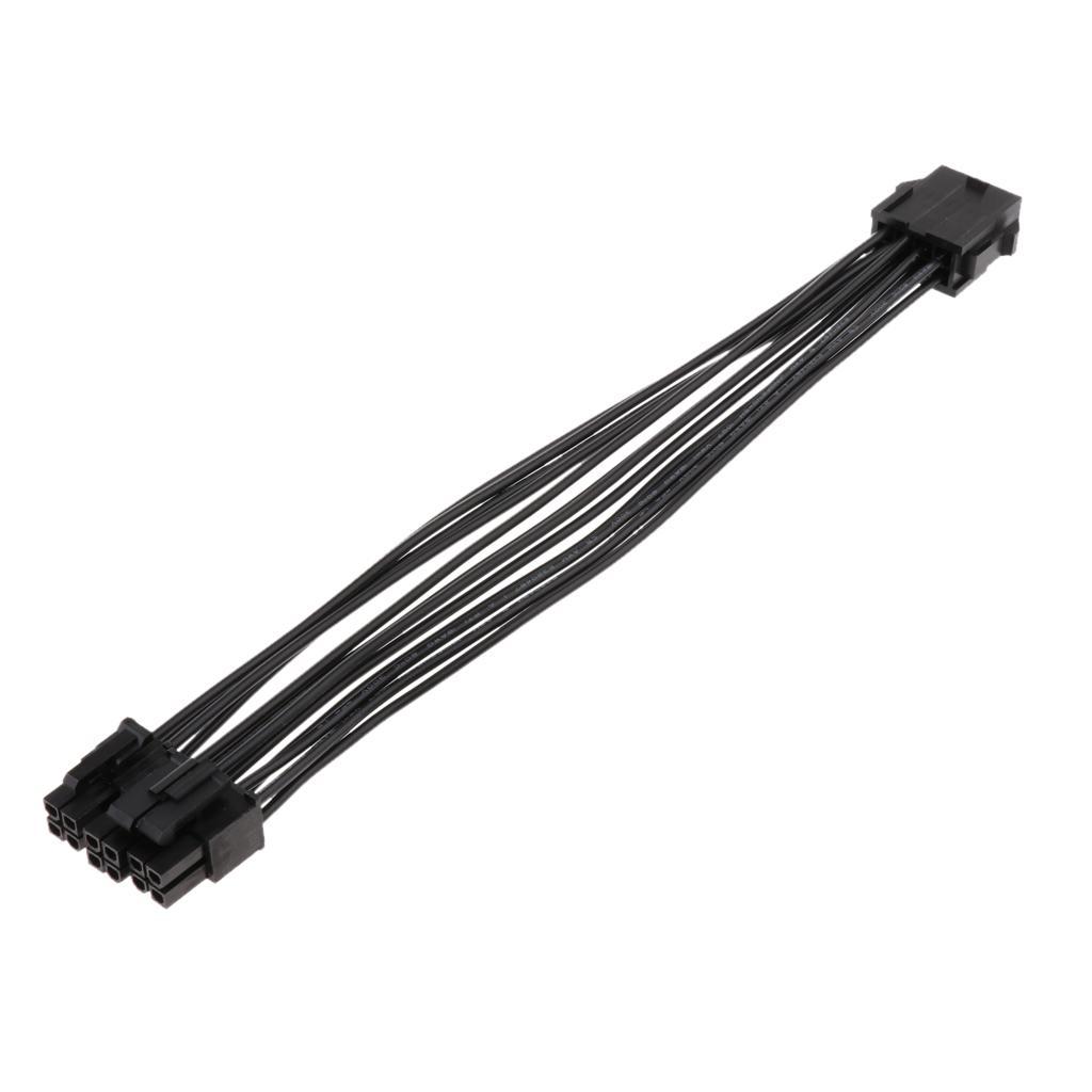 2pcs 20cm 8Pin to 8Pin+4Pin CPU PSU Power Supply Converter Cable Cord Black