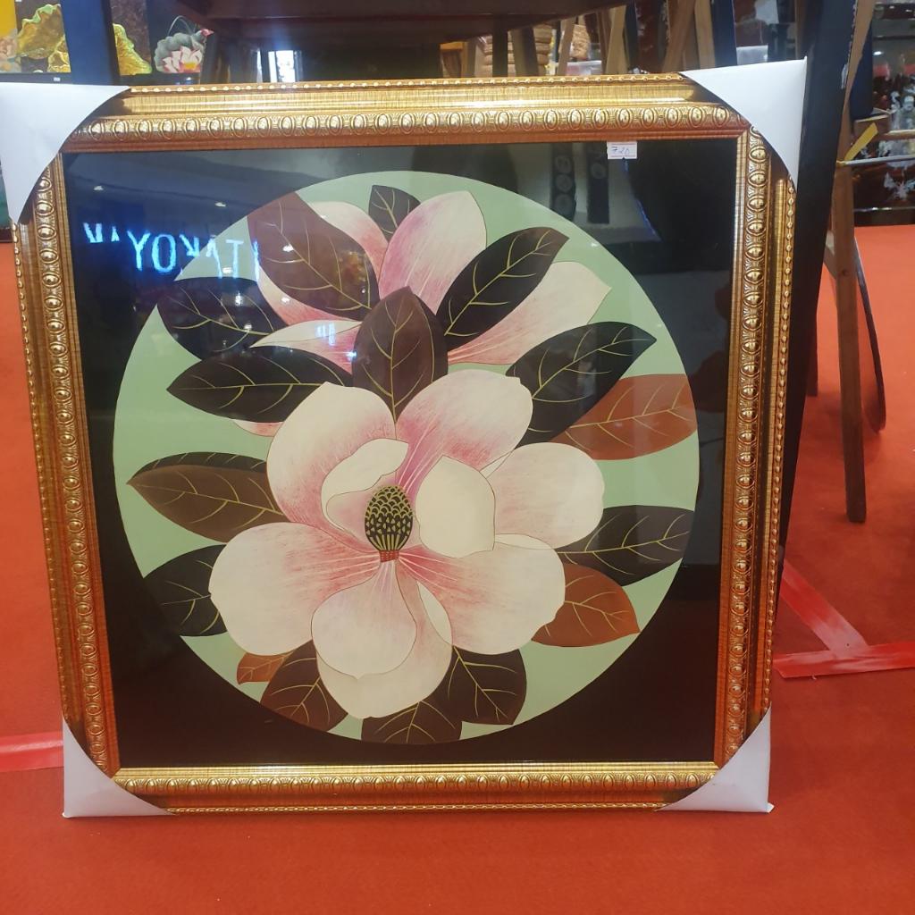 Tranh sơn mài Hoa hàng xuất khẩu 50x50 cm trang trí nhà cửa, làm quà tặng ý nghĩa