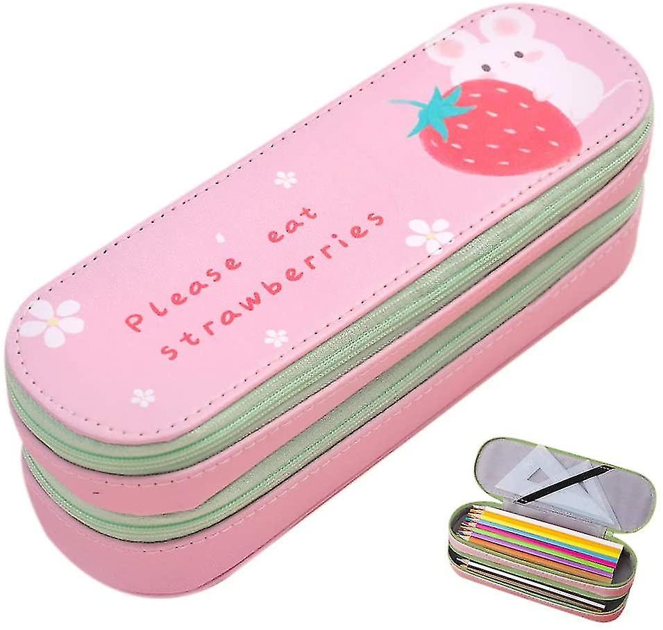 Bút chì Trush cho Bút, Nhà tổ chức lưu trữ có công suất lớn -Túi mỹ phẩm, Double Kawaii Lớp đôi trở về trường học dành cho các cô gái vị thành niên, Coll