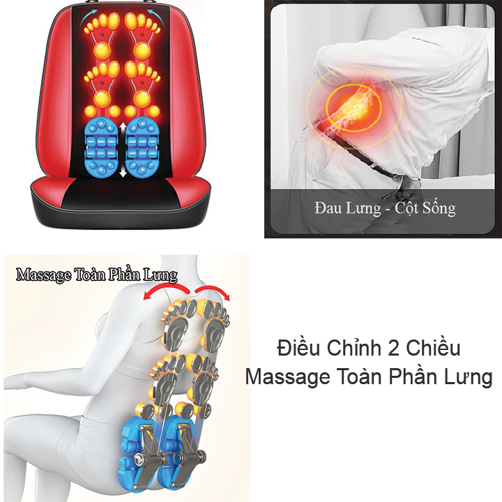 Ghế Đệm Massage Cổ Lưng Vai Gáy Le er Kang LEK-918L35 con lăn 3D