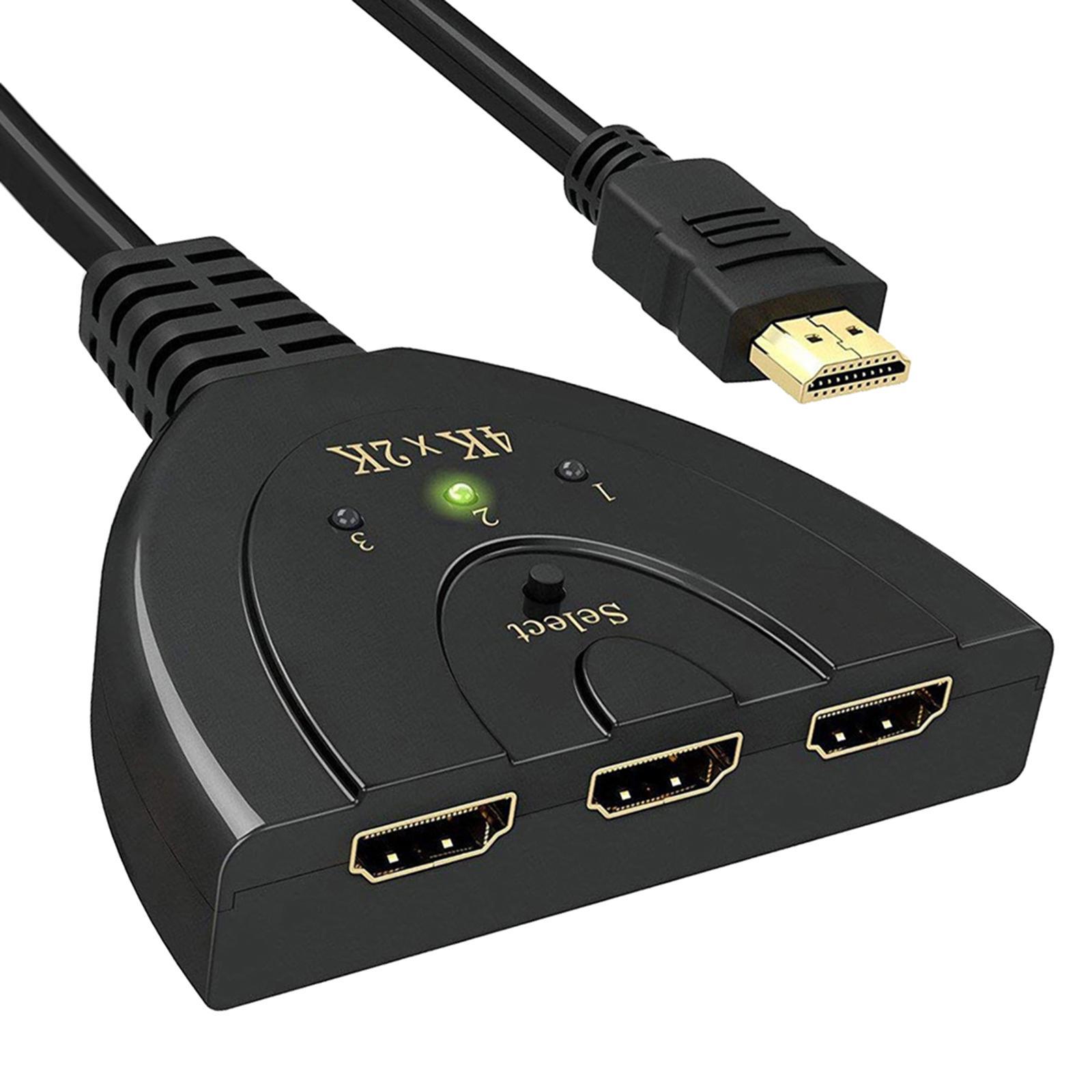 3 Port Auto Switch Switcher Splitter Adapter x 2k HDTV