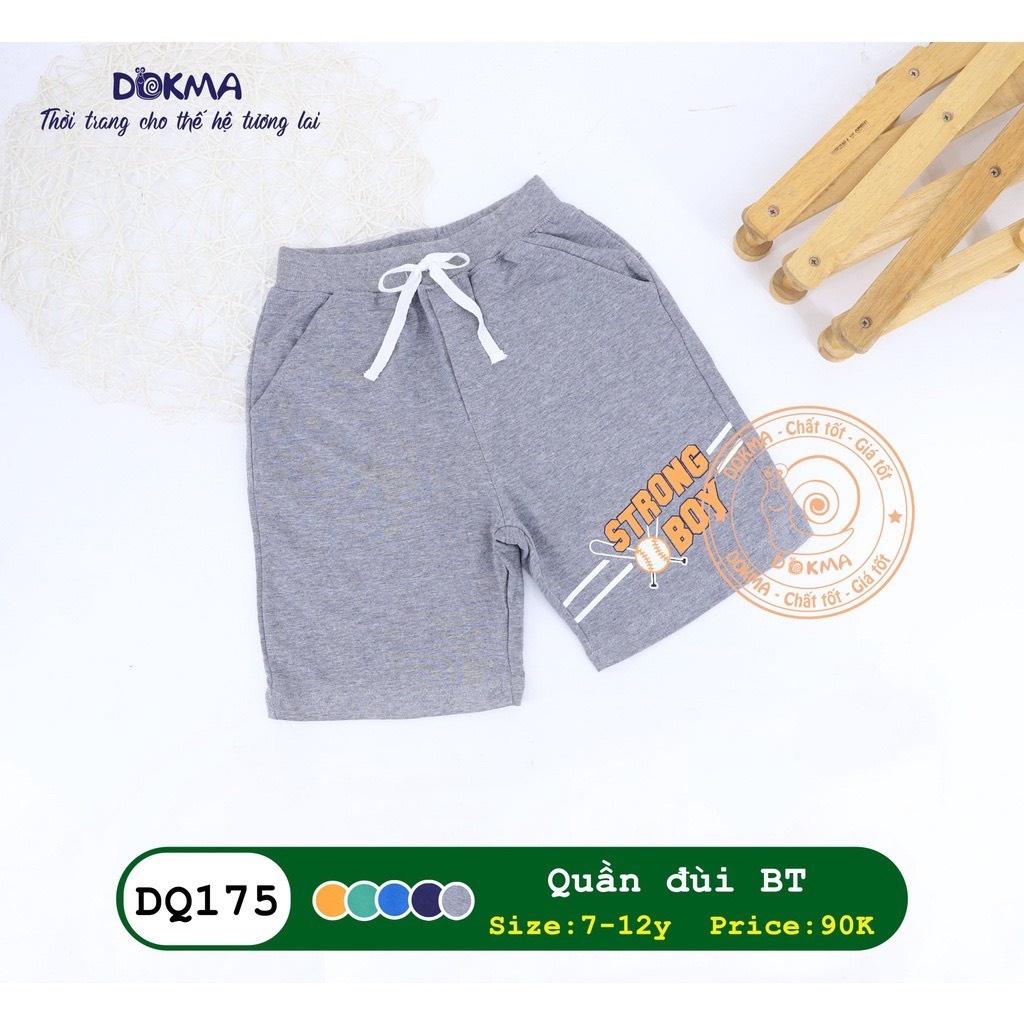 Dokma Quần lửng bé trai thể thao chất cotton da cá 7-12 tuổi DQ175