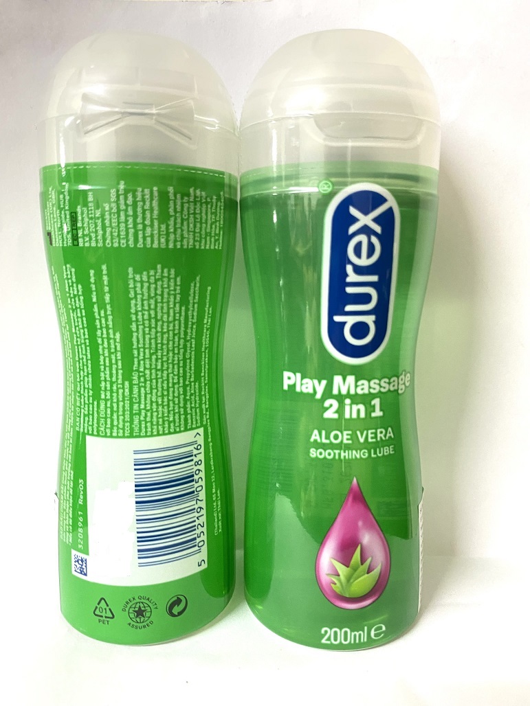 Gel Bôi Trơn Durex Play Massage 2 In 1 200ml - Hương Thơm Lô Hội - Nhập Khẩu Thái Lan