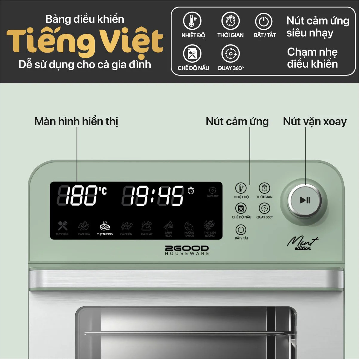 Nồi Chiên Không Dầu 2GOOD Vortex S-19 Air Fryer Oven
