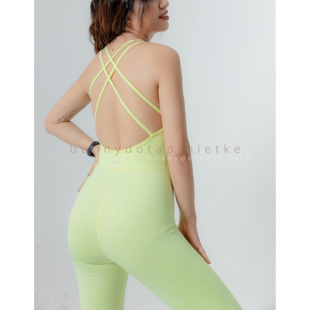 Jumpsuit thể thao tập yoga, gym có mút ngực vải đẹp