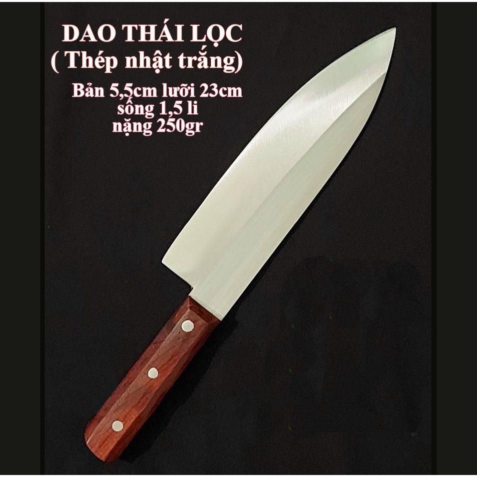 Dao nhà bếp Nhật chuyên thái thịt làm 100% từ thép trắng không gỉ chuôi gỗ