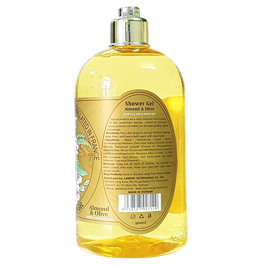 Combo Sữa Tắm L'amont En Provence Shower Gel Hương Almond + Olive (500ml / Chai)