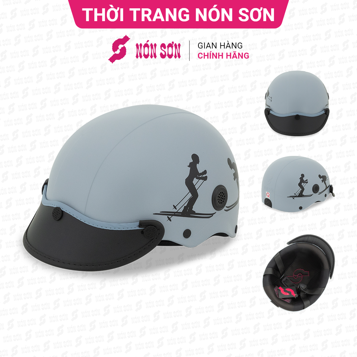 Mũ bảo hiểm lỗ thông gió họa tiết NÓN SƠN chính hãng DC-175.117