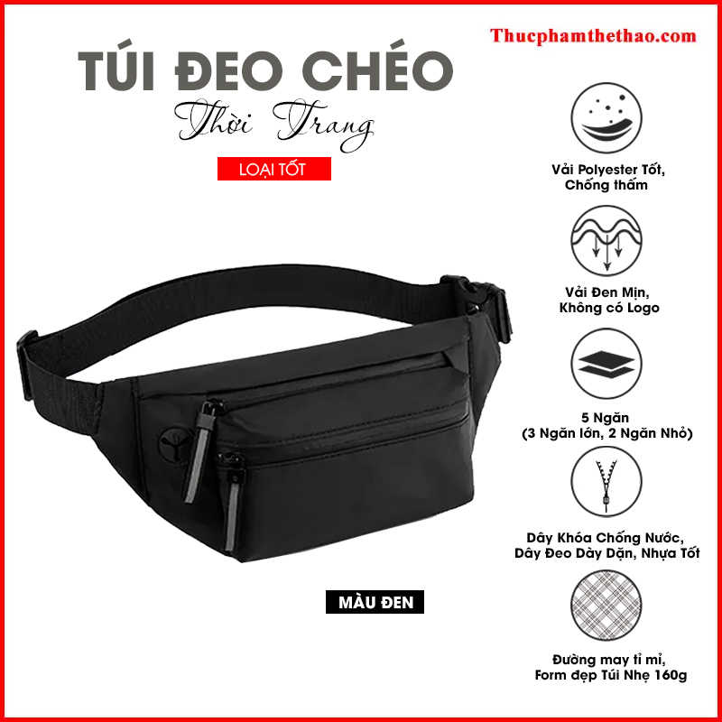 Túi Đeo Chéo TC Sport Unisex, Chất Liệu Cao Cấp, Siêu Nhẹ, Chống Nước, Thiết Kế Ngăn Rộng Rãi, Nhiều Kiểu Đeo