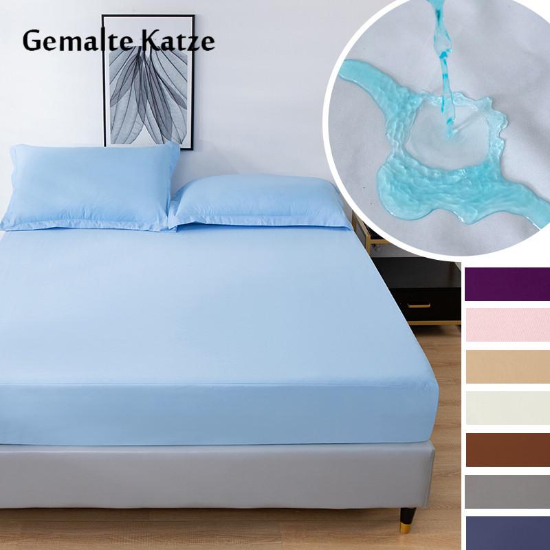 Tất Cả Các Kích Thước Mịn Chống Thấm Nước Bảo Vệ Nệm Cho Hộp Đệm Bao Miếng Lót Da Đồng Màu Chống Nước Lắp Giường