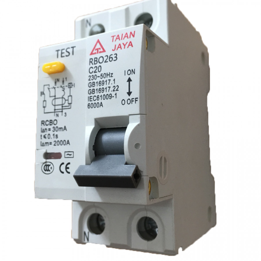 Cầu Dao CB Bảo Vệ Quá Tải Và Chống Rò RCBO Taian-Jaya TJRBO-263 63A