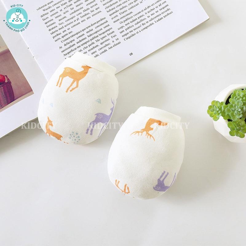 Bao Tay Cotton Mềm Mịn Chống Xước Nhiều Họa Tiết Cho Trẻ Sơ Sinh