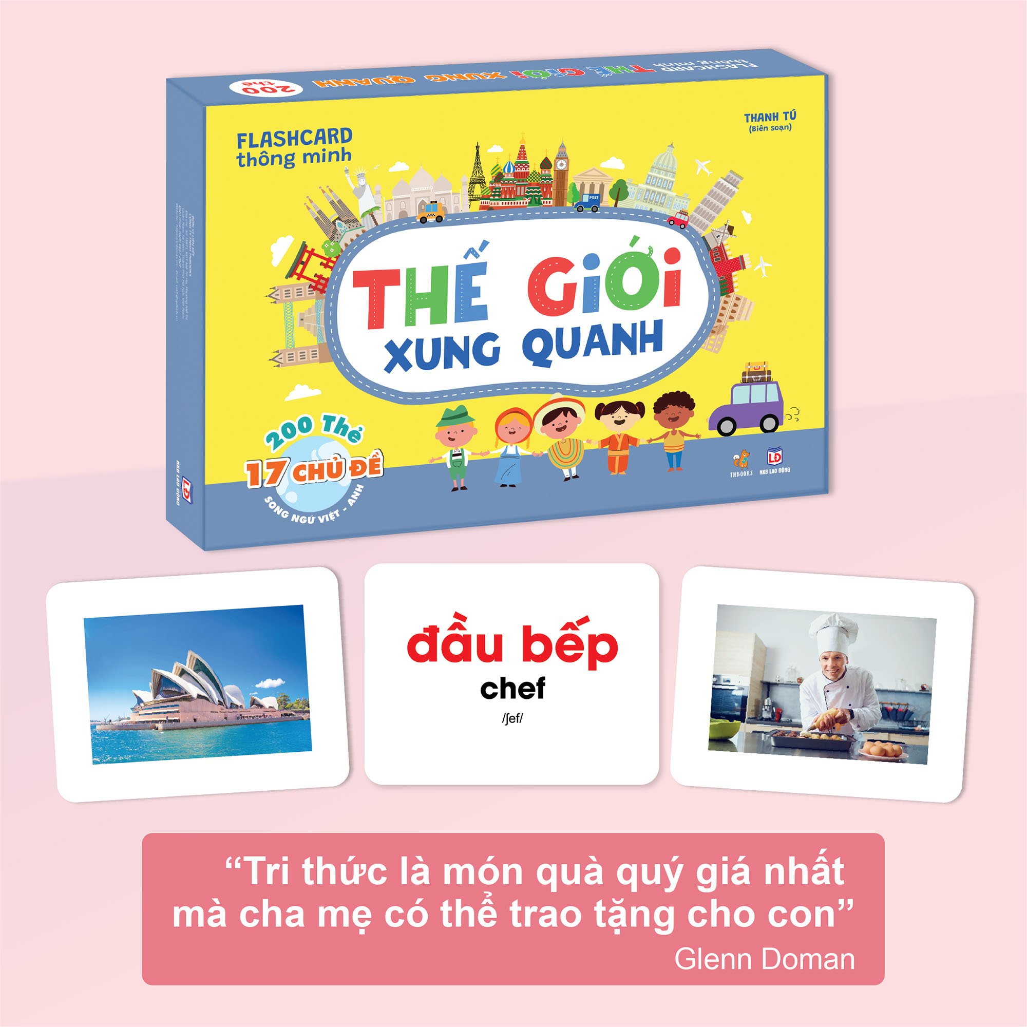 Flashcard cho bé - Bộ 200 thẻ học thông minh Glenn Doman Thế Giới Xung Quanh  - Song ngữ (0-6 tuổi)